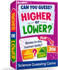 QUOKKA Science Board Games for Kids and Adults – Family Board Games for Family Game Night – Higher or Lower Trivia Cards for Kids 8-12 – Guess Fun Questions – Educational Card Game for Families&Teens