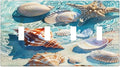 Light Switch Covers Ocean Waves Starfish Conch Scallop Shell Quad Toggle Electrical Faceplate 4 Gang Wall Plate Decorative Switch Plates For Kids Room Nursery Decor