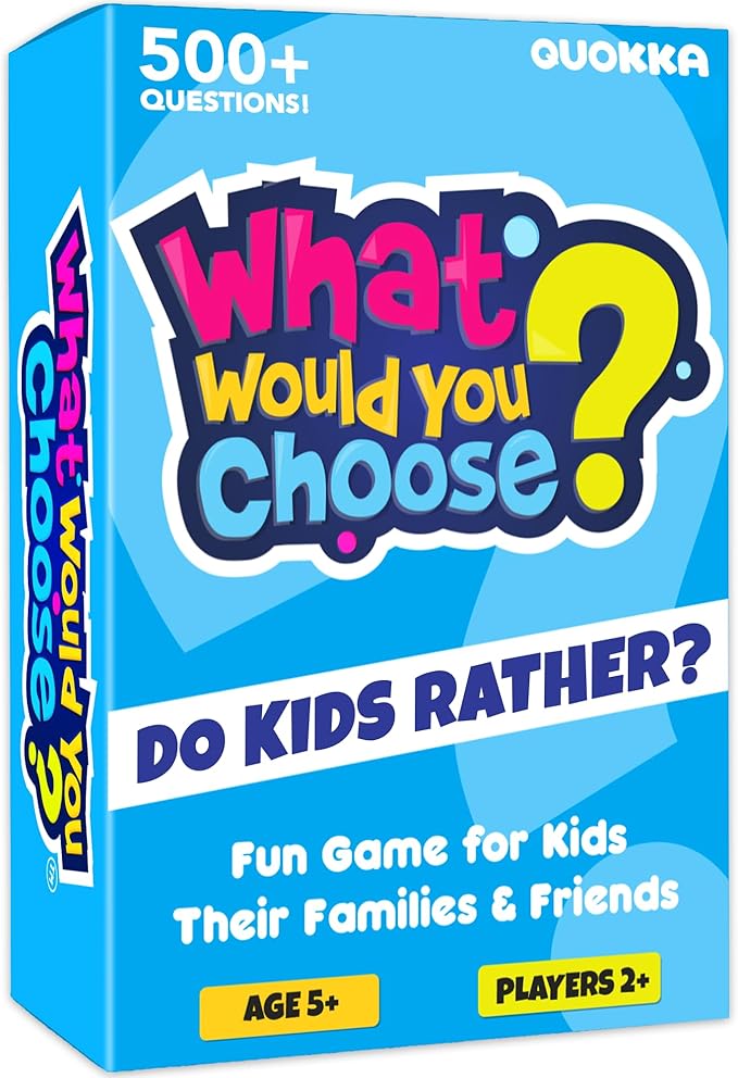 QUOKKA Board Games for Kids 8-12 – Family Games for Kids and Adults – What Would You Choose – 500+ Questions – Original Edition – Fun Card Game for Family Night