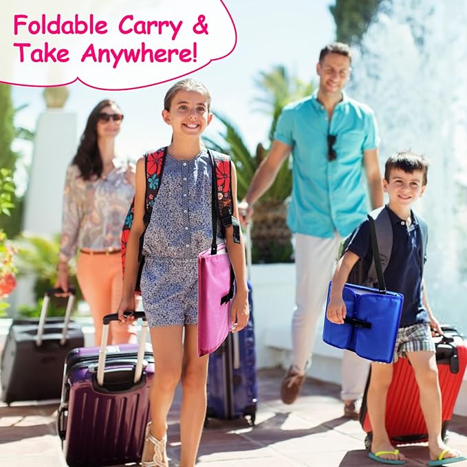 Car Seat Tray for Kids Travel, Carseat Tray for Toddler Road Trip Activities, Car Trays for Kids Road Trip Essentials, Travel Trays for Airplane, Toddler Car Seat Lap Table - Pink