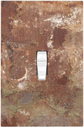 Decorative Light Switch Cover Shabby Old Aged Rusty Antique Brass Metal 1 Gang Single Toggle Device Electrical Faceplate Switchplates Decorator Outlet Wall Plate For Farmhouse Cabin Decor