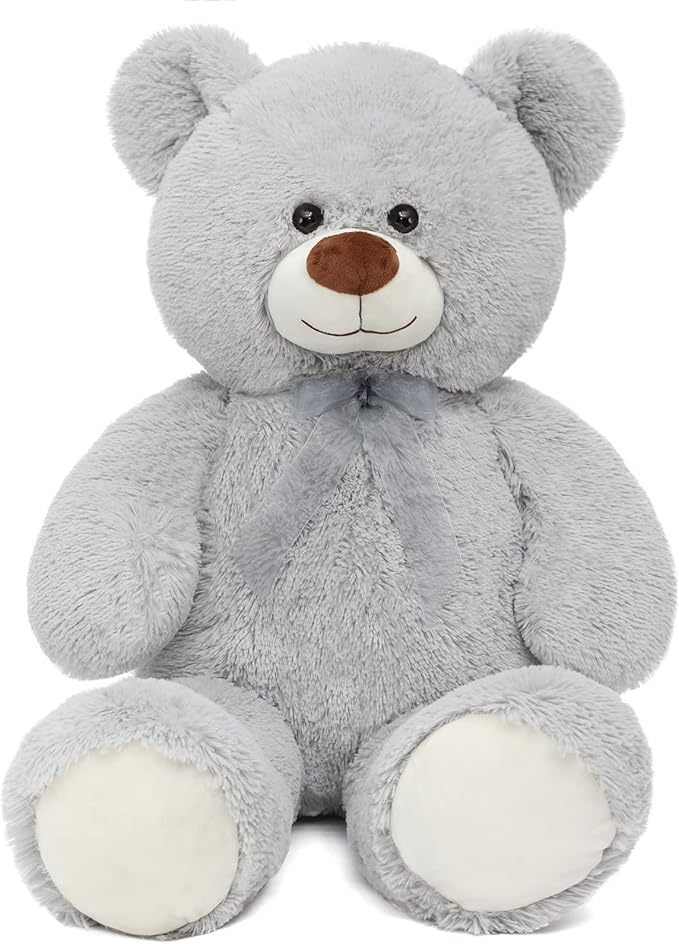Toys Studio Giant Teddy Bear Stuffed Animal 36 inch Plush Bear Toy for Girlfriend Girls Kids Gifts Chrsitmas Valentine's Day Birthday Baby Shower Decorations, Grey