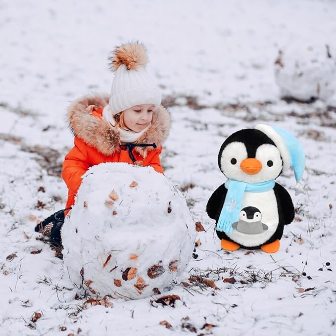 Cuddly Penguin Plush - Soft, Cute Baby Penguin Pillow, 10.5 Inchs Birthday Gifts for Kids Boys Girls