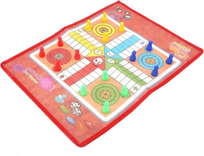Snake and Ladder Flying Chess Set 2 in 1 Portable Family Board Game Non Woven Fabric Lightweight Durable Plastic Pieces Colorful Board for Kids Adults Indoor Outdoor Fun