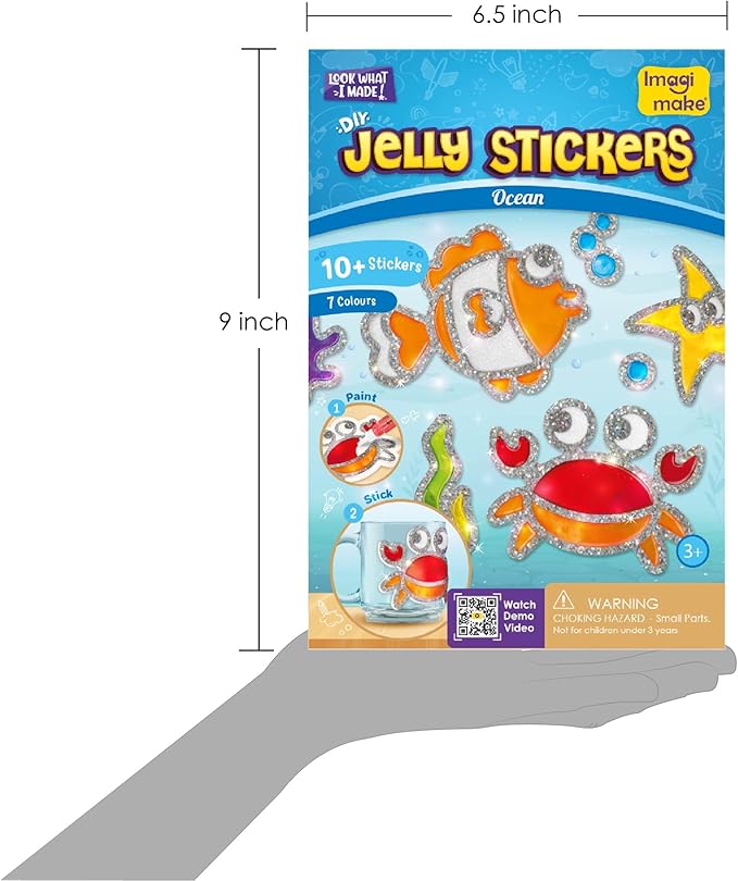 Imagimake DIY Jelly Stickers - Ocean | Gel Window Clings | Activities for Kids Ages 3-5 | Craft Kits for Kids Ages 4-8 | Painting Kit for Boys Ages 5-8 | 3,4,5,6,7 Year Old Girl Birthday Gift