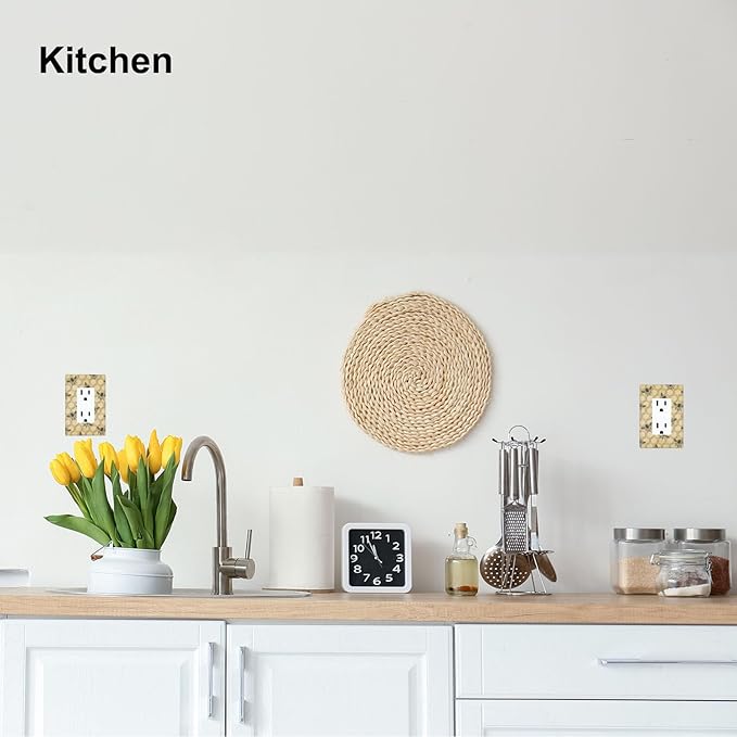 Honey Bee Honeycomb 1-Gang Rocker Wall Plate, Vintage Bee Switch Plate for Kitchen, Living Room, Sunroom & Home