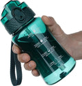 OLDLEY 12oz Kids Water Bottle for school Girls Boys, Motivational Water Bottles With Silicone Straw, Leak-Proof Tritan BPA-Free, Reusable water bottles for kids, Trout Green