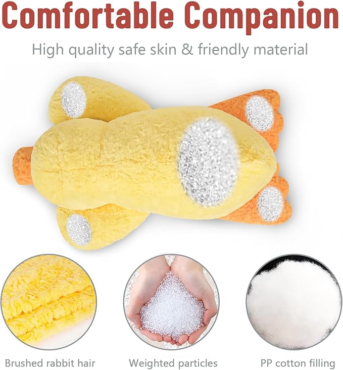 Niuniu Daddy 20" | 3.3 Pound Weighted Duck Stuffed Animals for Adults Kids, Giant Weighted Yellow Duck Plush Toy with Soft Fur, Big Fluffy Body Pillow for Large Cute Present Christmas Birthday