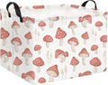 HIYAGON Rectangular Kids Basket Baby Girl Basket Fabric Storage Bin Organizer Box Room Decor(Mushroom)