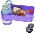 Kids Car Seat Tray, Travel Tray with Cup Holder for Toddler Baby, Kids Car Seat Food Snack Organizer for Road Trip, Stroller Snack Organizer Travel Must Haves Toddler Must Haves (Purple, 1 Pack)