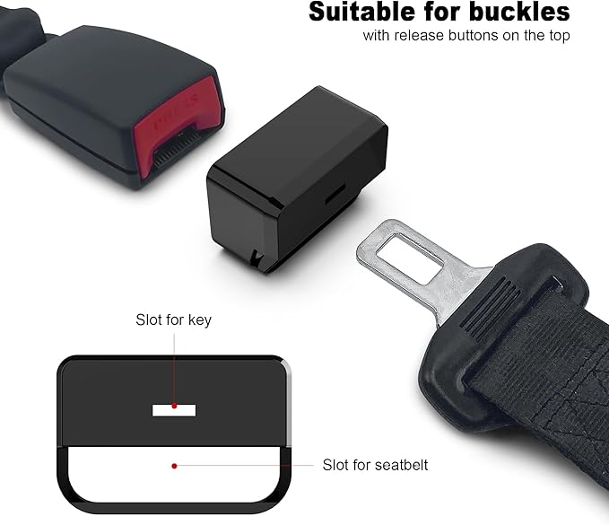 2Pack Car Seat Belt Lock Cover - Prevent Kids or Special Groups from Unbuckle Seat Belts (Universal Fit)