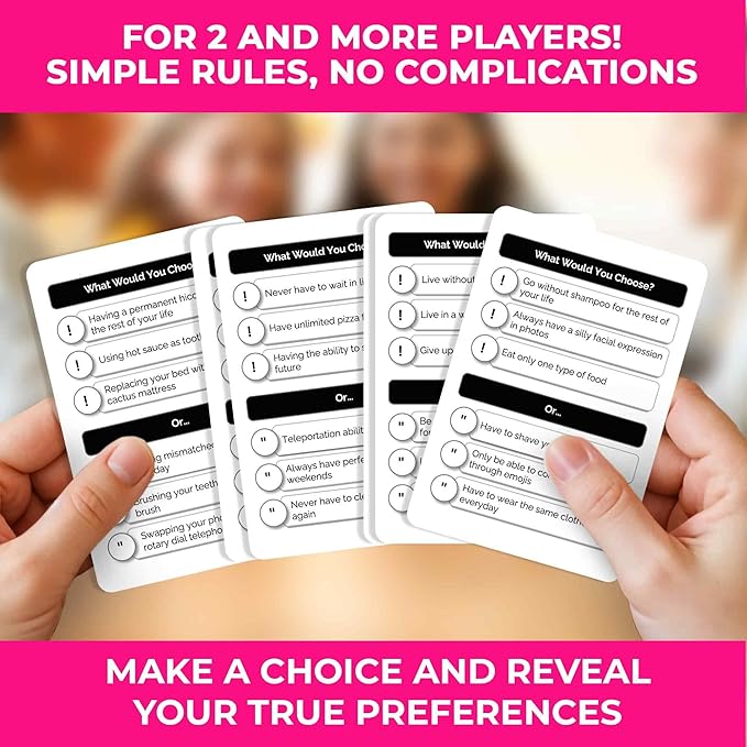 QUOKKA Board Games for Kids 8-12 – Family Games for Kids and Adults – What Would You Choose – 500+ Questions – Does Family Rather – Fun Card Game for Families and Teens