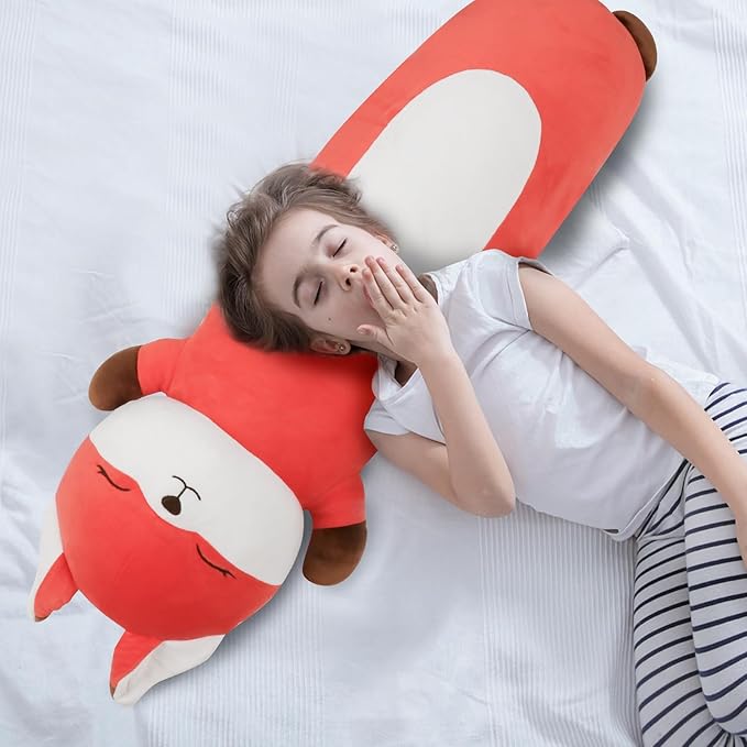 Dalmao 36 inch Orange Fox Stuffed Animal, Soft Cute Fox Body Long Pillow Giant Large Big Jumbo Plushies Toy, Gift for Kids, Boys Birthday