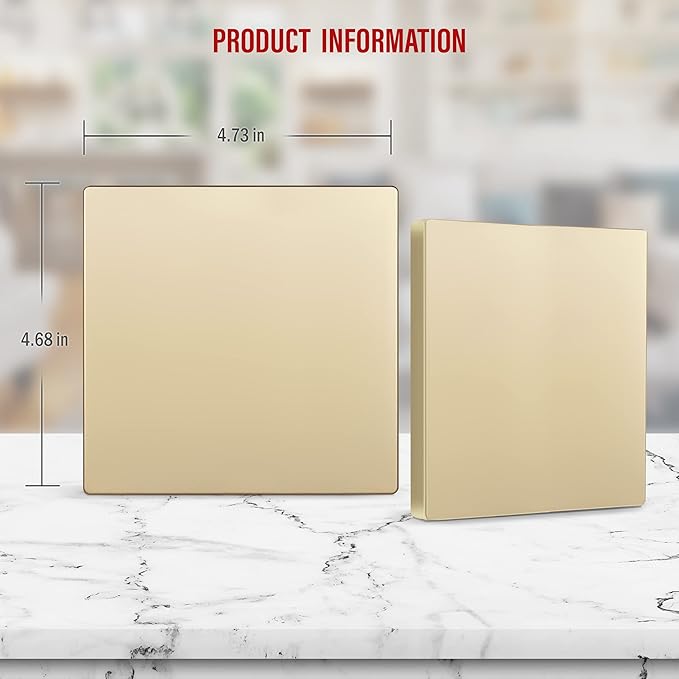 ENERLITES Screwless Double Blank Wall Plate, Child Safe Two Gang Blank Device Outlet Cover, Standard Size, 2-Gang 4.68" x 4.73", Polycarbonate Thermoplastic, UL Listed, SI8802-GD, Gold