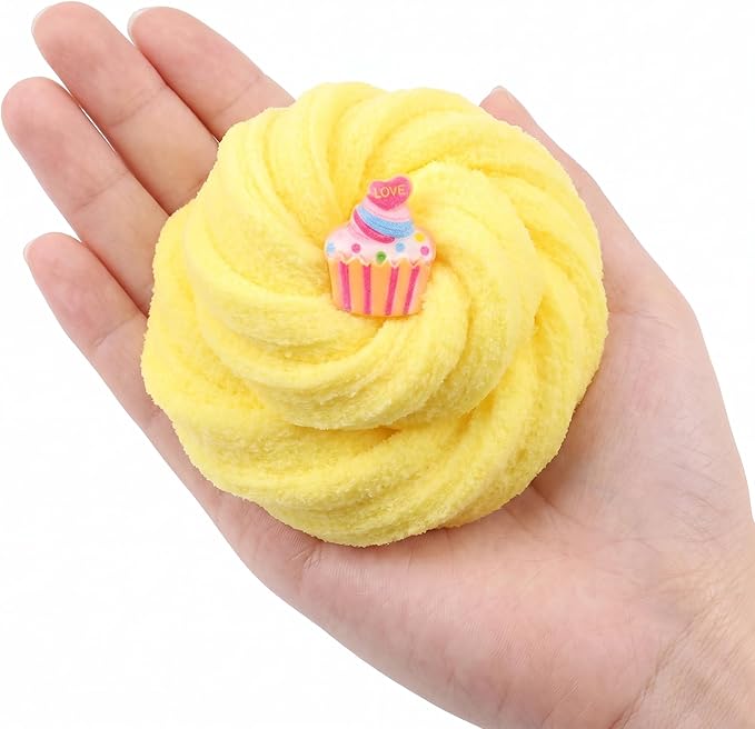 4 Pack Cloud Slime Kit, DIY Stress Relief Toy with Cute Slime Fun Charms, for Kids Party Favors, Girls Boys Birthday Gift