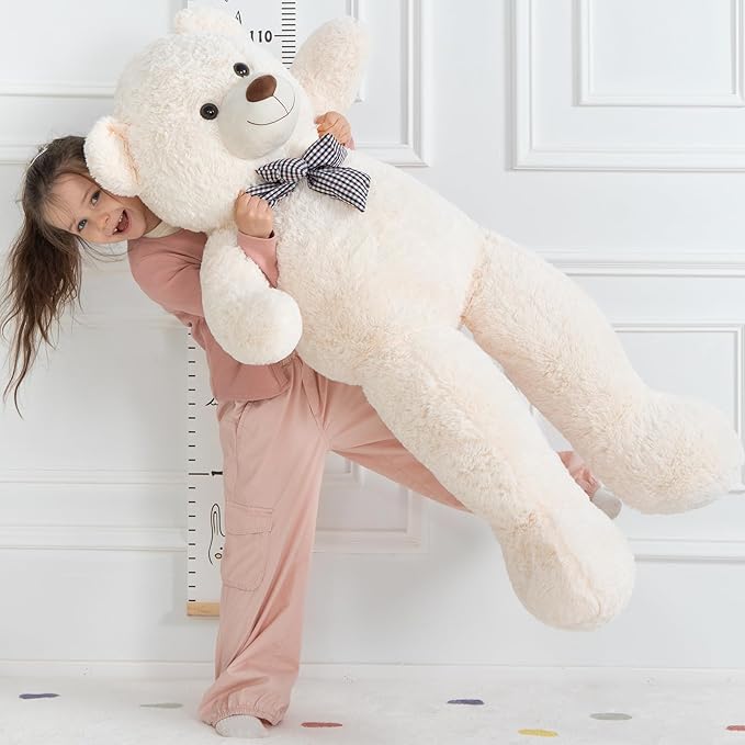 MaoGoLan Giant Teddy Bear Big 4 Feet Stuffed Animal Stuffed Bear Baby Shower 47 inches Life Size Large Teddy for Girlfriend Boyfriend Wife Children