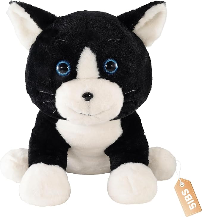JOD® 27 Inch Weighted Black Cat Plush, Weighted Black Cat Stuffed Animal, 5 Lbs Cute Plushies Soft Pillow Toy Gift Cuddle Plushies Pillow Giant Cat for Kids Adults (71 CM)