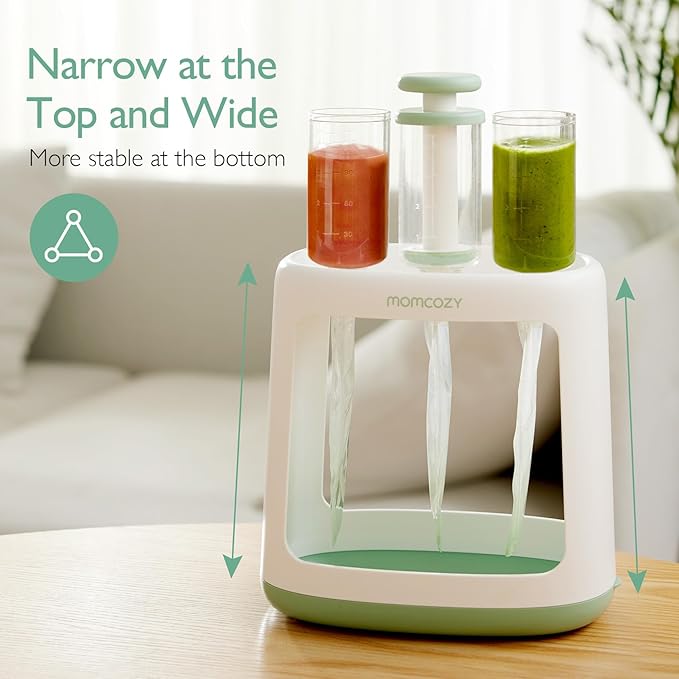 Momcozy Squeeze Station,Baby Food Maker,Pouch Filler for Homemade Baby Puree, BPA-Free, Dishwasher Safe, with Reusable Baby Food Pouches for Babies & Toddlers