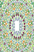 Mandala Flower Abstract Round Mosaic Floral Decorative Light Switch Cover 1 Gang Single Toggle Device Electrical Faceplate Switchplates Decorator Outlet Wall Plate for Bedroom Living Room Decor