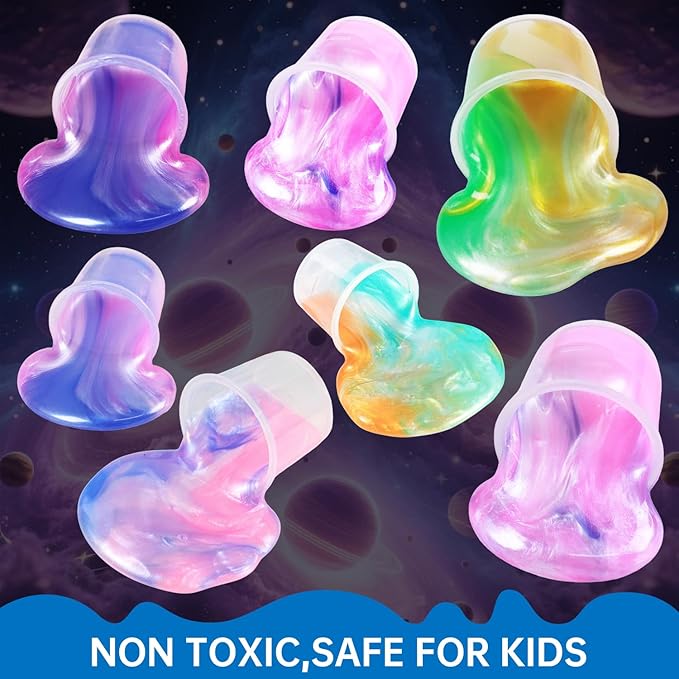 40 Pack Galaxy Slime Kit with,Slime Party Favors for Kids, Non Sticky,Wet,Soft Sludge Toy Mini Slime Bulk for Boys Girl