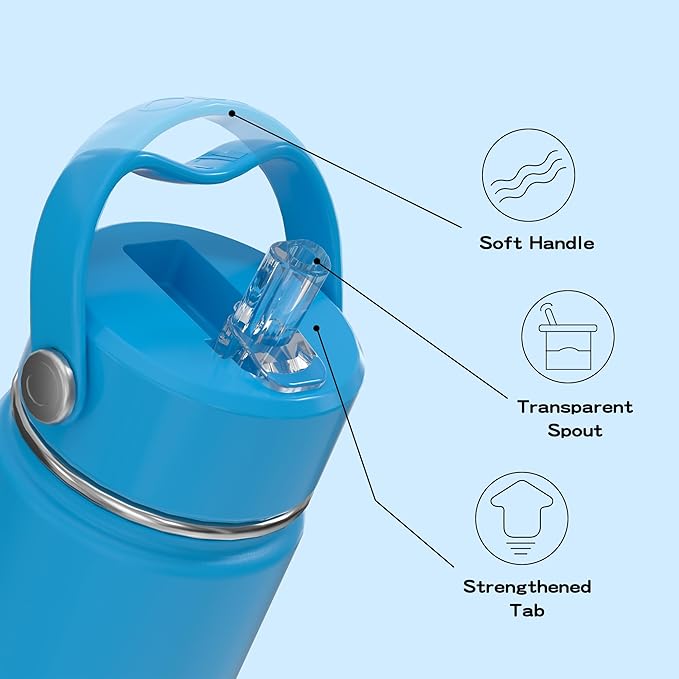 OISIZ Kids Water Bottle with Straw Lid 10oz, Vacuum Insulated 316 Stainless Steel Water Bottles for Kids for School, Leakproof Water Bottle, BPA Free and Keep Cold for 24 Hours