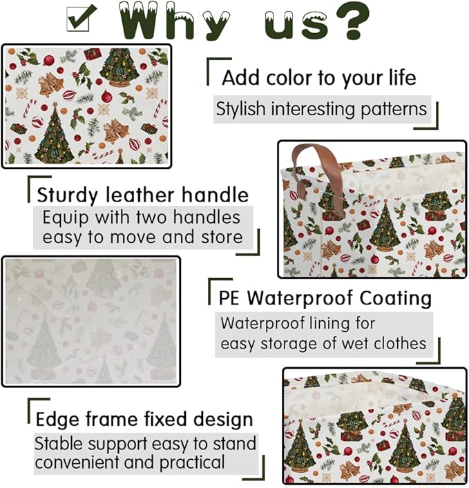 Rectangular Christmas tree Basket,Nursery Hamper,Waterproof and foldable Tree Basket Baby Storage Bin,Boy and Girls Christmases Room Decor,gift basket(Christmas tree)