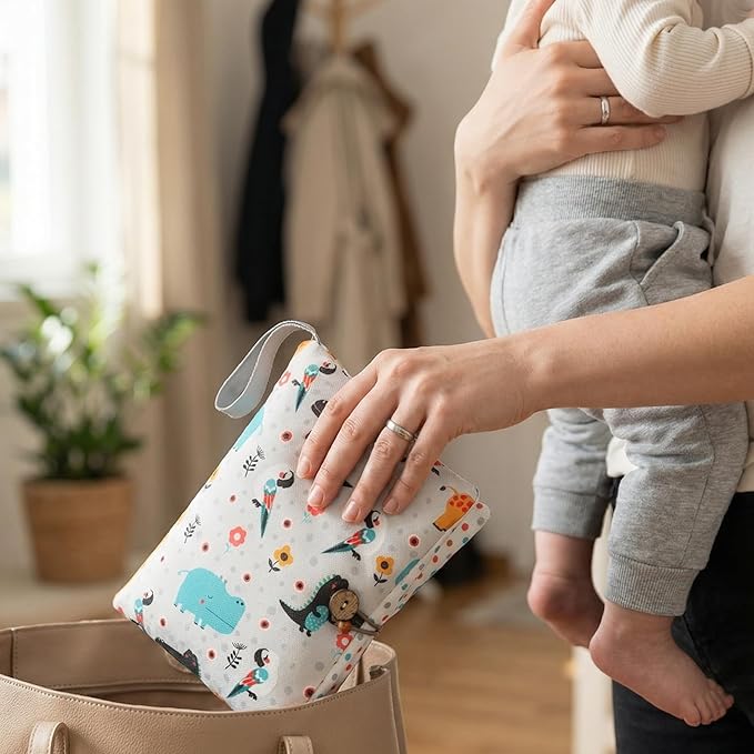 HAMUR Baby Diaper Bag Organizer – Travel-Friendly, Compact & Foldable | Stroller Pouch for Newborn Essentials – Must-Have for Boys & Girls (Animal)