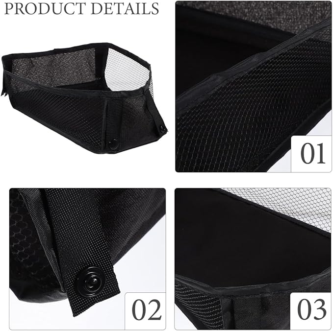 MERRYHAPY Stroller Bottom Storage Bag Mesh Organizer Universal Lightweight Stroller Basket Holder for Diapers Toys Essentials 11.02X4.72X3.93 Inch