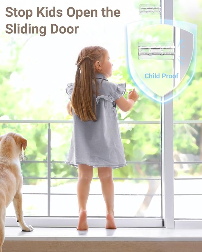 Sliding Window Locks Door Lock - 4 Pack Sliding Glass Door Lock for Child Safety Closet Door Security Locks for Kids Home Security Door Lock Safety Child Proof for Inside Flip Door Latche Bar Stopper