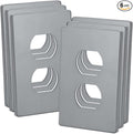 Bates- Screwless Duplex Wall Plate, Standard Size, 6 Pack, 1-Gang Child Safe Receptacle Outlet Cover, Unbreakable Polycarbonate Thermoplastic, Nickel