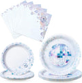 WERNNSAI Disco Party Decorations - 48PCS Disco Ball Plates and Napkins 70s Theme Birthday Supplies for Girls Boys Bachelorette Wedding Birthday Party Favor Serves 16 Guest