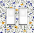 Decorative Outlet Covers Floral Colorful Green Leaf Wildflower 2 Gang Double Gfci Rocker Electrical Wall Panels Light Switch Cover Plate For Bed Room Living Room Decor