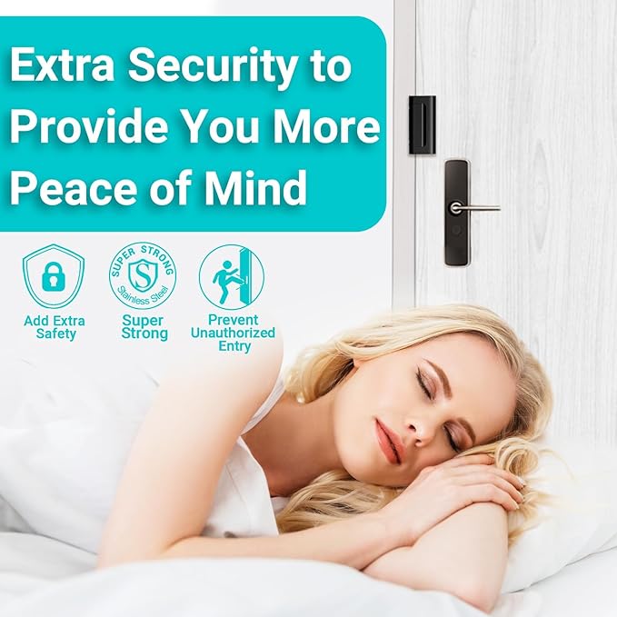 2 Pack Home Security Door Lock for Front Door Reinforcement Lock Kids Safety Child Proof High Security Door Lock for Top of Door Latch Extra Flip High Night Lock for Swinging Inward Door Safe Defend