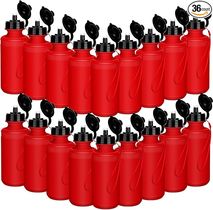 Zubebe 36 Pcs Sports Water Bottles Bulk Squeeze Reusable Bpa-free Plastic Water Bottles End of the Year Gifts Summer Gifts for Students School Travel Hiking Cycling Event Team Gift