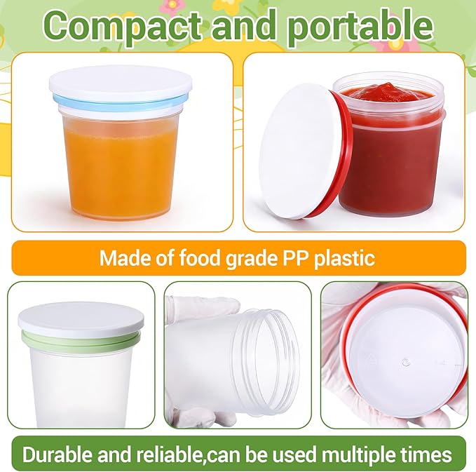 ASEVAT 16 Pack 8.67 oz Food Storage Containers with Twist Lids – Leakproof BPA-Free Soup Containers, Microwave/Dishwasher Safe Freezer Containers for Meal Prep, Leftovers & Takeout