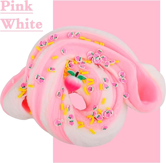 2 Pack Cloud Slime Kit with Blue Cake and Pink Charms, Scented DIY Slime Supplies for Girls and Boys, Stress Relief Toy for Kids Education, Party Favor, Gift and Birthday