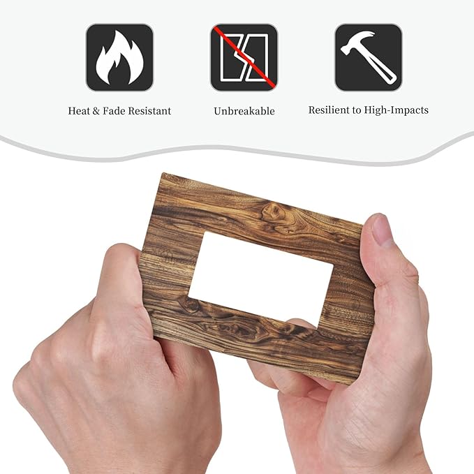 Distressed Wood Brown Wood Texture Decorative Outlet Covers 1 Gang Single Rocker Light Switch Cover Plate Wall Plates GFCI Faceplate for Farmhouse Home Decor
