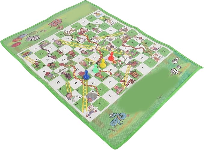 Ladder Board Game Flying Chess Fun Foldable Portable Desktop Aeroplane Chess Set for Family Travel Camping Plastic Non Woven Fabric 60x45cm 4 Pieces 1 Dice Storage Bag