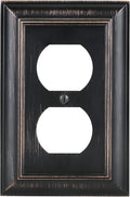 Bates Duplex Outlet Cover - Bronze, Decorative Metal Wall Plates