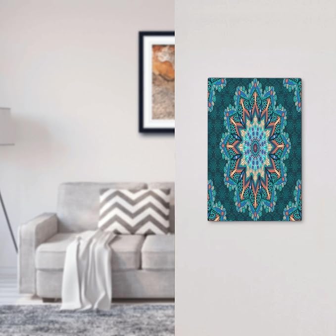 Light Switch Cover Plate Boho Hippie Colorful Mandala Wall Plate Cover 1 Gang Blank No Device Decorative Outlet Covers Electrical Switchplate for Bathroom Home Decor