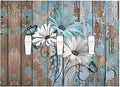 Decorative Switch Plates Rustic Flower Teal Turquoise Daisy Butterfly 3 Gang Wall Plate Triple Toggle Light Switch Cover Faceplate Electrical Wall Panels For Farmhouse Cabin Decor
