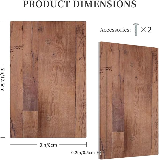 Rustic Brown Dark Wood Texture Printing Light Switch Cover Plate 1 Gang No Device Blank Electrical Wall Plates Faceplate Decorative Switch Plate For Farmhouse Cabin Decor