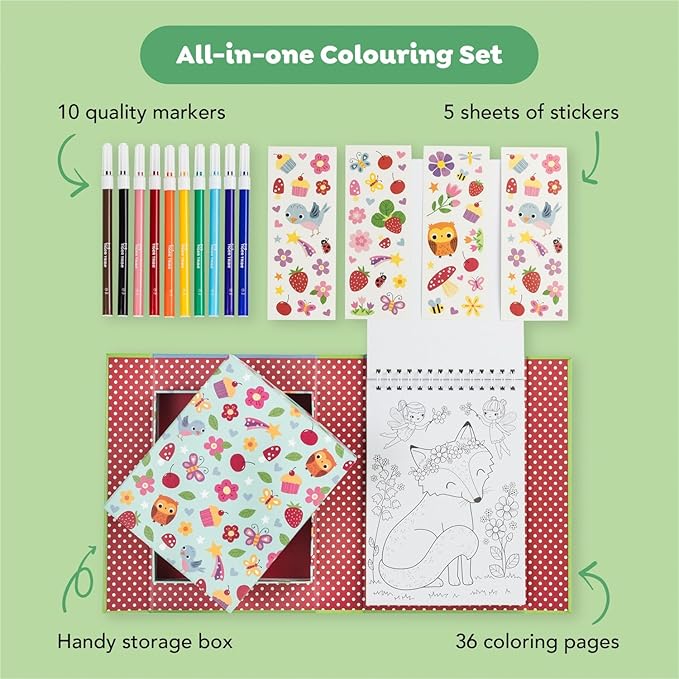 Tiger Tribe Forest Fairies Colouring Set Blue