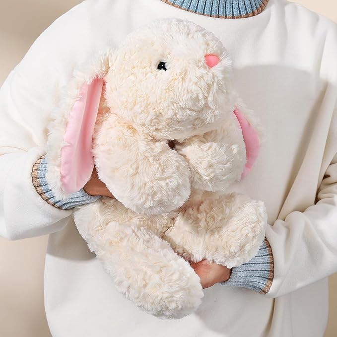 Soft Weighted Bunny Stuffed Animal 20.5" 2Lbs, Sturdy and Fluffy Beige Rabbit Plush Toy for Kids Cuddle, Cute Plushy Hugging Pillow Toy for Kids (20.5"x7.9"x5.9")