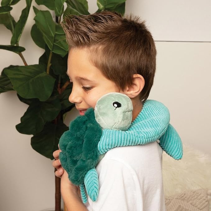 HUGIMALS Hugarounds Sidney the Sea Turtle 2.5 lb Microwaveable & Freezable Weighted Plush Neck & Shoulder Wrap | Soothing, Comforting Hugs for Self-Care & Relaxation | Unscented for Ages 2+