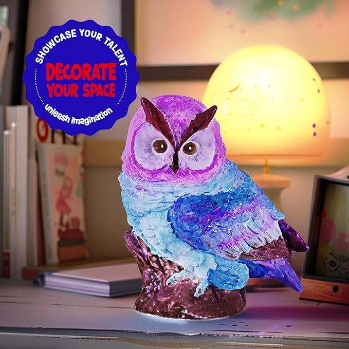 LAOESE Paint Your Own Owl Lamp Kit, Art Supplies Painting Kits for Kids 6-12, Arts and Crafts for Kids Ages 8-12, Owl Toy Girls Boys Birthday Gifts for Kids Ages 3 4 5 6 7 8 9 10 11 12+