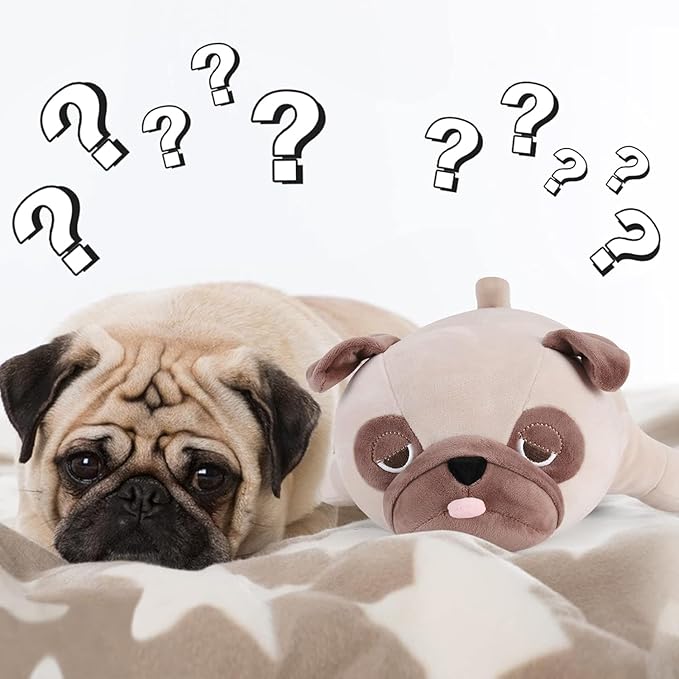 gnomantic Pug Weighted Stuffed Animals - 28 Inch 4.0 Pounds Weighted Plushies Pug - Large Bulldog Plush Stuffed Animals Pillow - Cute Plush Toys Gifts for Kids & Adults