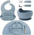 Personalized Silicone Suction Plates for Baby，Custom Toddlers Spoon and Fork, Baby Feeding Set with Name,Baby Birthday Gift for Boy & Girl