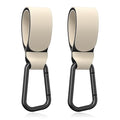 Baby Stroller Hooks for Hanging Bags, Universal Stroller Clips Accessories, Mommy Hook for Diaper Bag, Shopping Cart, Purse, Backpack - 2 Pack, Off White