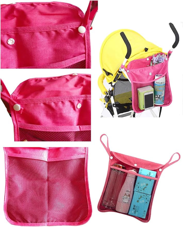 Baby Stroller Organizer Carmine Red Toddle Umbrella Stroller Organizer for Bottle Nappy Storage, Detachable Straps easy hang on strollers (Carmine Red)